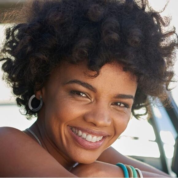 14K White Gold Sterling Silver and Diamond and Onyx Cubic Zirconia Hoop Earrings - Picture 5 of 6